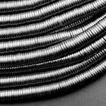 Natural Black Hematite Heishi beads 2mm 3mm 4mm 6mm 8mm Thin Rondelle 15.5" Strand