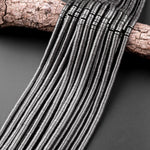 Natural Black Hematite Heishi beads 2mm 3mm 4mm 6mm 8mm Thin Rondelle 15.5" Strand