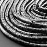Natural Black Hematite Heishi beads 2mm 3mm 4mm 6mm 8mm Thin Rondelle 15.5" Strand