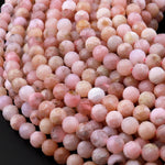 AA Faceted Natural Peruvian Pink Opal 2mm 4mm 5mm 6mm Round Beads Laser Diamond Cut Gemstone 15.5" Strand