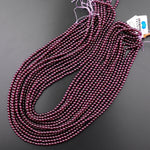 Natural Purple Garnet From Mozambique Smooth 2mm 3mm 4mm 5mm 6mm Round Gemstone Beads 15.5" Strand
