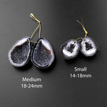 Drilled Natural Tabasco Geode Earrings Pair Black Druzy Drusy Agate Freeform Matched Gemstone Beads