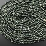 AAA Natural Green Seraphinite Faceted Round Beads 2mm 3mm 4mm 5mmGemstone From Russia 15.5" Strand