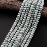 Natural Kiwi Jasper 8mm and 10mm Rondelle Beads 15.5" Strand