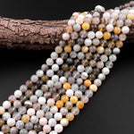 Natural Yellow Botswana Agate 6mm 8mm Round Beads 15.5" Strand