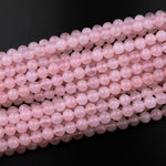AAA Natural Pink Rose Quartz 4mm 6mm 8mm 10mm 14mm Round Beads Smooth Polished Pastel Soft Baby Pink Gemstone 15.5" Strand