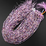 Natural Rainbow Fluorite Faceted 4mm Rondelle Beads Micro Laser Cut Multicolor Gemstone Beads 15.5" Strand