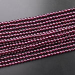 Natural Purple Garnet From Mozambique Smooth 2mm 3mm 4mm 5mm 6mm Round Gemstone Beads 15.5" Strand
