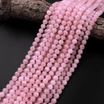 AAA Natural Morganite Beads Smooth 4mm 6mm 8mm 10mm 12mm 14mm Round Beads Pink Beryl Aquamarine Gemstone 15.5" Strand