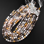 Natural Yellow Botswana Agate 6mm 8mm Round Beads 15.5" Strand