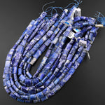 Faceted Natural Snow Mountain Sodalite Nuggets Large Chunky Faceted Flat Rectangle Beads 15.5" Strand
