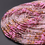 Micro Faceted Multicolor Ruby Sapphire Gemstone Round Beads 3mm 15.5" Strand