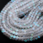 Mermaid Stone beads Aka Mystic Aura Quartz White Matte Synthetic Rainbow Moonstone 6mm 8mm 10mm 12mm Round Beads 15.5" Strand