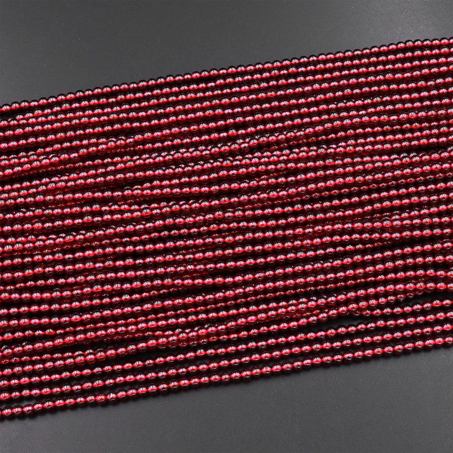 AAA Natural Red Garnet 3mm 4mm 5mm 6mm Round Beads 15.5" Strand