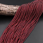 AAA Natural Red Garnet 3mm 4mm 5mm 6mm Round Beads 15.5" Strand