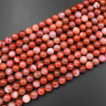 Extremely Rare! AA Natural Moroccan Red Banded Agate 8mm 9mm 10mm 12mm 14mm Round Bead 15.5" Strand