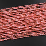 AAA Natural Pink Rhodochrosite Faceted 2mm 3mm Cube Square Dice Beads Gemstone 15.5" Strand