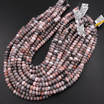 Natural Pink Zebra Jasper 6mm 8mm Smooth Rondelle Beads 15.5" Strand