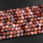 Natural Red Hematoid Lepidocrocite Quartz 6mm 8mm 10mm Round Beads Rare Red Quartz Crystal Powerful Energy Stone From Madagascar Strand