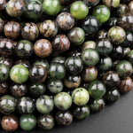 Natural Australian Green Jade 6mm 8mm 10mm Round Beads 15.5" Strand