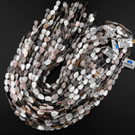 AAA Iridescent Hand Carved Natural Golden Smoky Champaign Black Brown Mother of Pearl Shell Beads Teardrop Leaf Shape 15.5" Strand