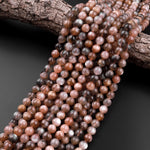 AAA Natural Black Sunstone 6mm 8mm 10mm Round Beads 15.5" Strand