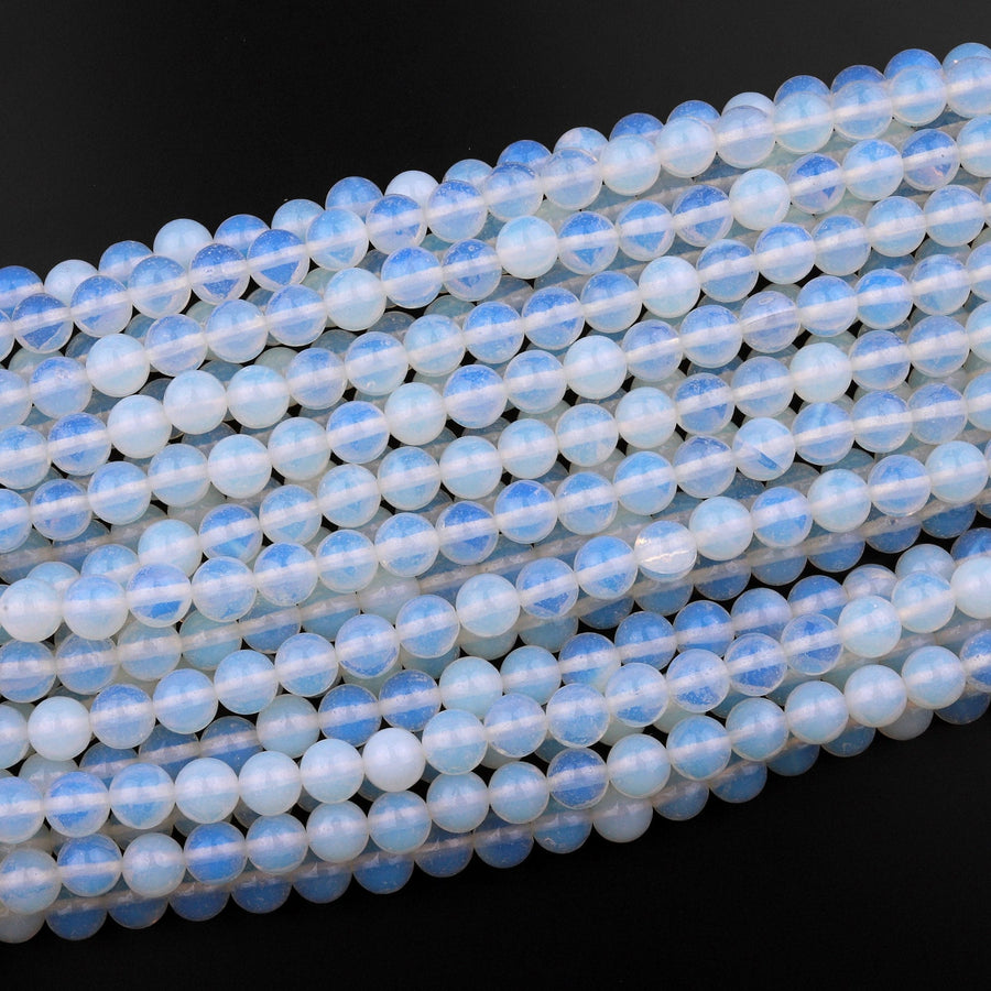 Opalite 4mm 6mm 8mm 10mm 12mm Smooth Round Beads 15.5" Strand