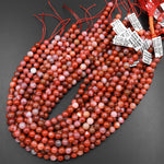 Extremely Rare! AA Natural Moroccan Red Banded Agate 8mm 9mm 10mm 12mm 14mm Round Bead 15.5" Strand