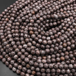 Natural Brown Snowflake Obsidian Beads 4mm 6mm 8mm 10mm Gemstone Round Beads 15.5" Strand