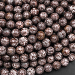 Natural Brown Snowflake Obsidian Beads 4mm 6mm 8mm 10mm Gemstone Round Beads 15.5" Strand