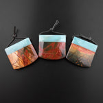 Natural Red Creek Jasper Amazonite Fusion Pendant Multicolor Picasso Jasper Saddle Locket Shape