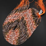 Micro Faceted Multicolor Mixed Gemstone Round Beads 4mm Sunstone Labradorite 15.5" Strand