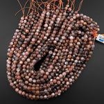 AAA Natural Black Sunstone 6mm 8mm 10mm Round Beads 15.5" Strand