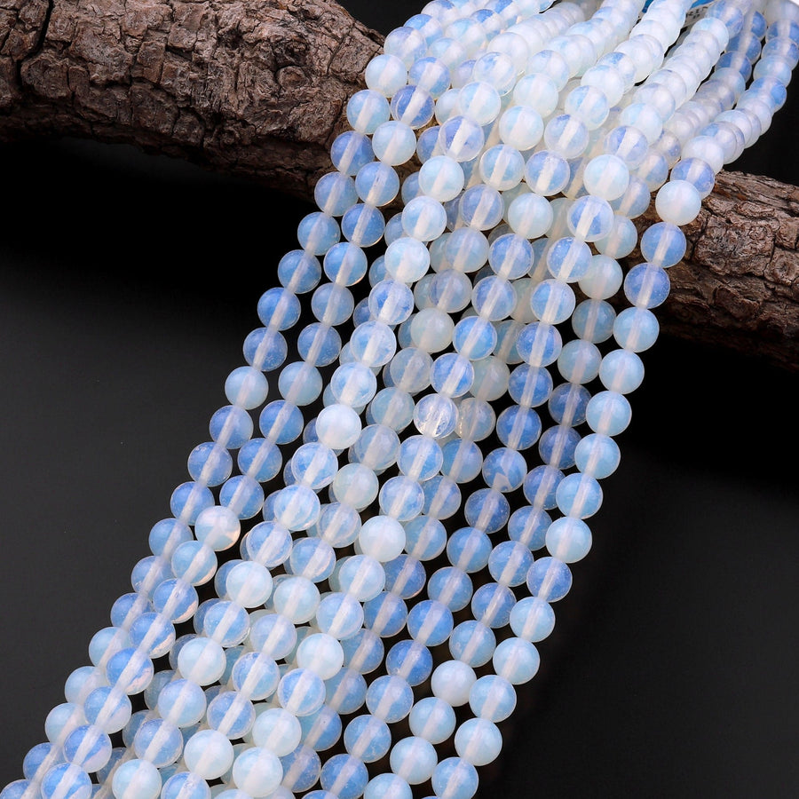 Opalite 4mm 6mm 8mm 10mm 12mm Smooth Round Beads 15.5" Strand