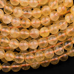 Natural Golden Citrine 4mm 6mm 8mm 10mm Round Beads Gemstone 16" Strand