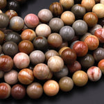 Natural Polychrome Landscape Ocean Jasper 4mm 6mm 8mm 10mm 12mm Smooth Round Beads 15.5" Strand