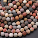Matte Polychrome Landscape Ocean Jasper 4mm 6mm 8mm 10mm 12mm Round Beads 15.5" Strand
