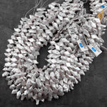 White Marquise Diamond Pearl Real Genuine Natural Freshwater Pearl Cener Drilled 16" Strand