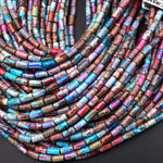 Rainbow Sea Sediment Jasper Smooth Tube Cylinder Beads 8x4mm Aka Impression Imperial Jasper 15.5" Strand
