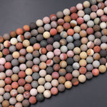 Matte Polychrome Landscape Ocean Jasper 4mm 6mm 8mm 10mm 12mm Round Beads 15.5" Strand