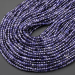 AAA Natural Iolite Gemstone Faceted 4mm Cube Beads 15.5" Strand