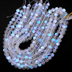 Mermaid Stone beads Aka Mystic Aura Quartz Matte Synthetic Rainbow Blue Moonstone 6mm 8mm 10mm 12mm Round Beads 15.5" Strand