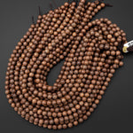 Natural African Wenge Wood Beads 4mm 6mm 8mm 10mm 12mm Great For Mala Prayer Meditation Therapy 15.5" Strand