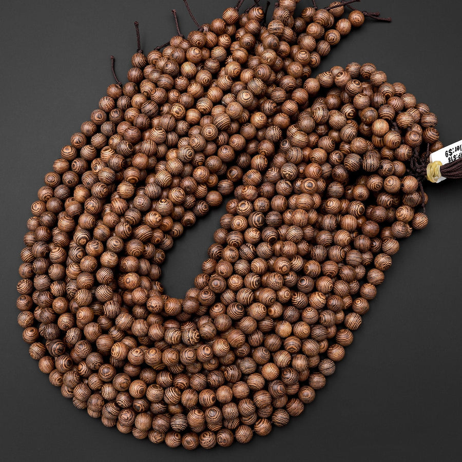 Natural African Wenge Wood Beads 4mm 6mm 8mm 10mm 12mm Great For