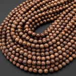Natural African Wenge Wood Beads 4mm 6mm 8mm 10mm 12mm Great For Mala Prayer Meditation Therapy 15.5" Strand
