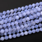 Natural Blue Lace Agate Beads 3mm 4mm 6mm 8mm 10mm Round Beads 15.5" Strand