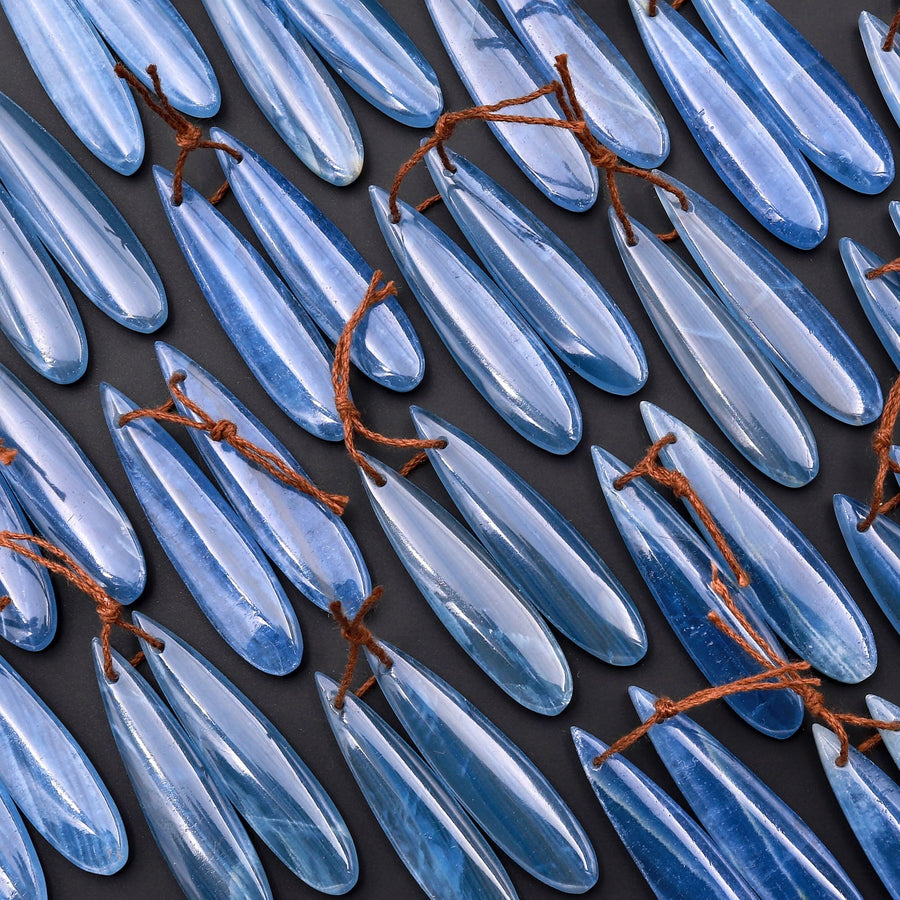 AAA Rare Natural Argentina Lemurian Aquatine Blue Calcite Teardrop Earring Pairs Drilled Matched Gemstone Beads