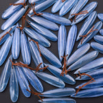AAA Rare Natural Argentina Lemurian Aquatine Blue Calcite Teardrop Earring Pairs Drilled Matched Gemstone Beads