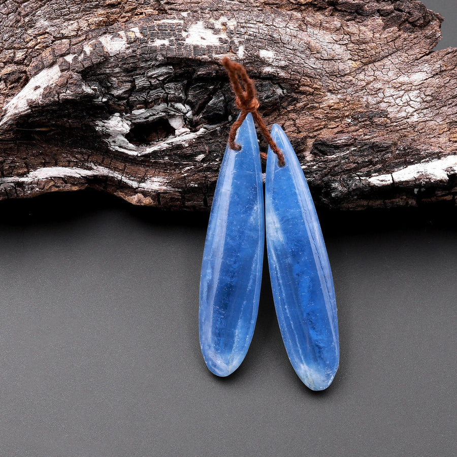 AAA Rare Natural Argentina Lemurian Aquatine Blue Calcite Teardrop Earring Pairs Drilled Matched Gemstone Beads