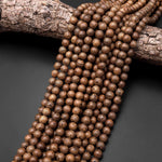 Natural African Wenge Wood Beads 4mm 6mm 8mm 10mm 12mm Great For Mala Prayer Meditation Therapy 15.5" Strand